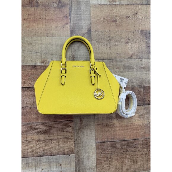 Michael Kors Large Charlotte Satchel Citrus Leather Satchel NWT - Picture 4 of 11